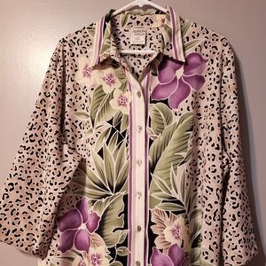 Allison Daley floral/animal print top